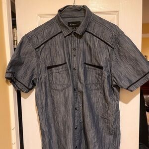 Large blue button down shirt